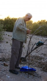 Norm McKenzie setting up the bat recorder at Emouth Gulf Norm McKenzie setting up the bat recorder at Emouth Gulf