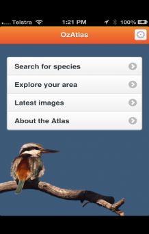 Oz Atlas mobile application Home Page