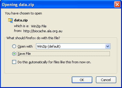 Export point sample data zip file Export point sample data zip file